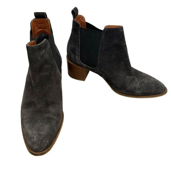 Everlane Womens Gray Suede Leather Pointed Toe Western Ankle Boot Sz 7.5 - Picture 6 of 8